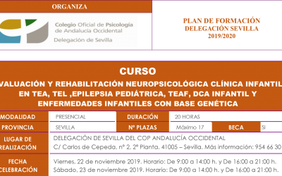 CURSO. EVALUACIÓN Y REHABILITACIÓN NEUROPSICOLÓGICA CLÍNICA INFANTIL EN TEA, TEL ,EPILEPSIA PEDIÁTRICA, TEAF, DCA INFANTIL Y ENFERMEDADES INFANTILES CON BASE GENÉTICA